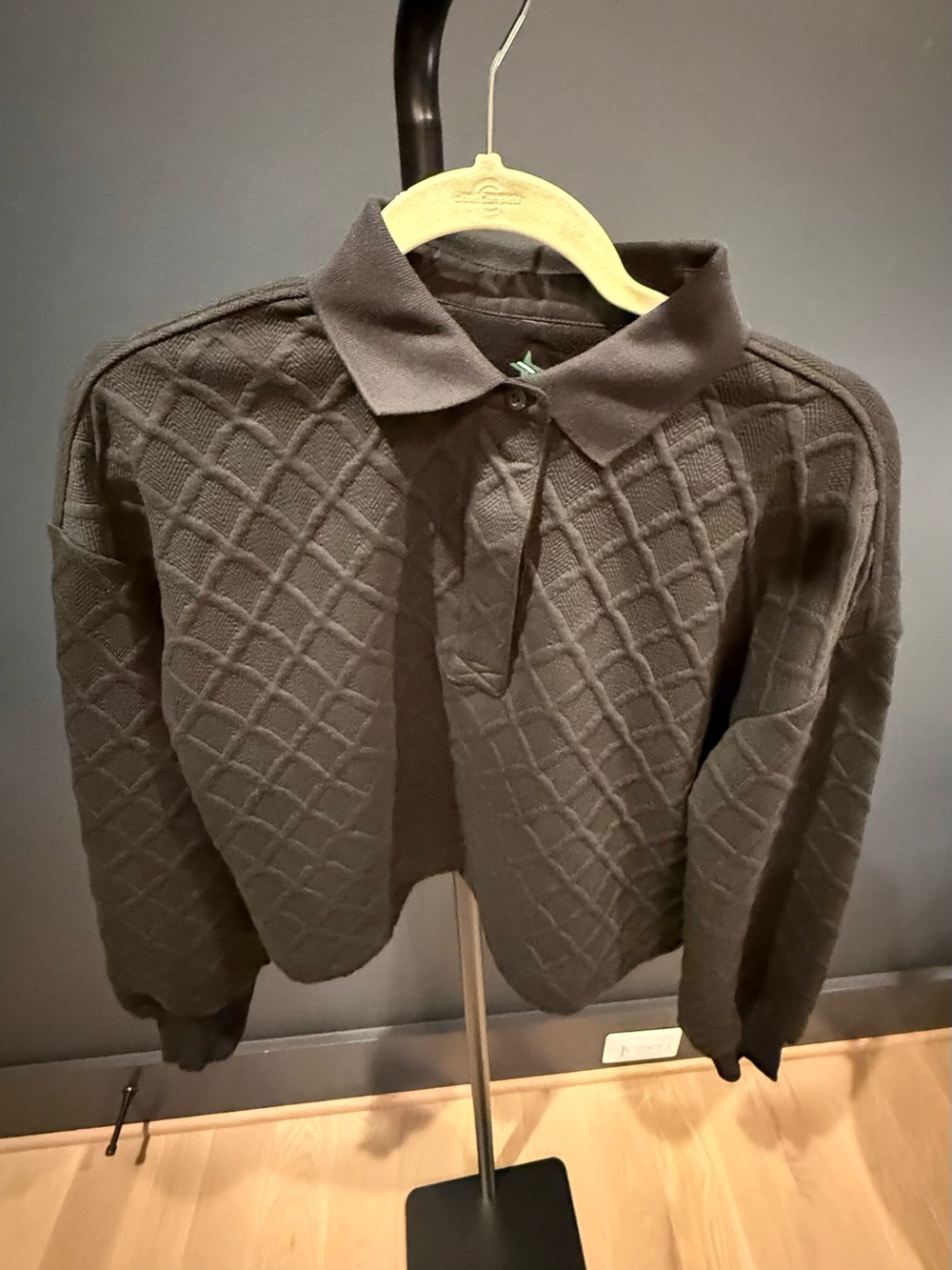 Tuckernuck Quilted Polo Pullover - Charcoal (Small)